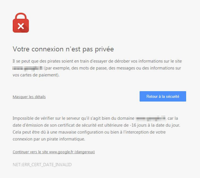 Révocation Let's Encrypt - Connexion non privée